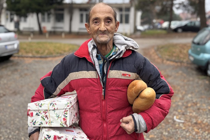 Shoebox surprise for hungry man