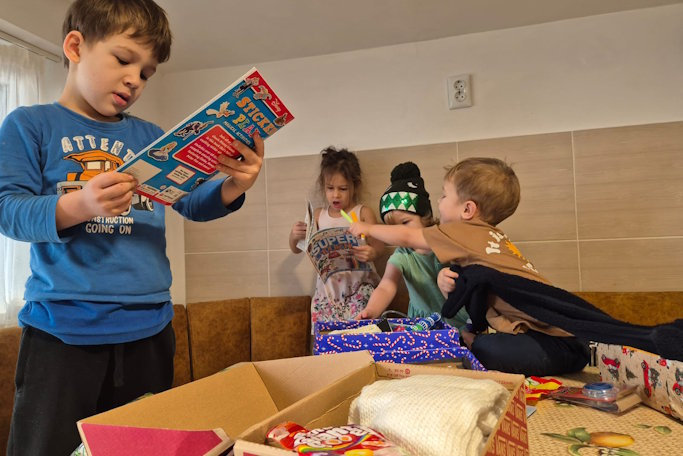 Great excitement for young family in rural Romania